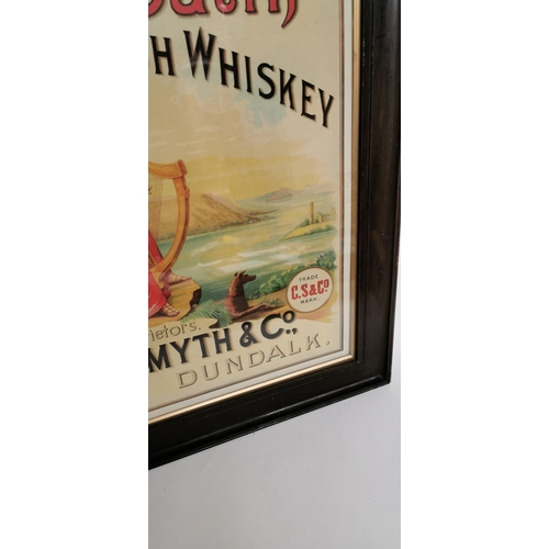 95 - The Coulin Old Irish Whiskey  - C Smyth & Co Dundalk advertising print. { 60cm H X 48cm W }.