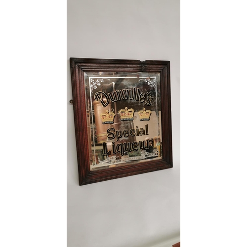 96 - Rare 19th. C. Dunville's Special Liqueur Three Crowns advertising mirror. { 66cm H X 58cm W }.