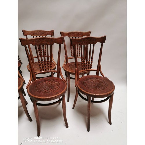 146 - Set of six early 20th. C. Bentwood chairs. { 90cm H C 42cm W X 46cm D }.