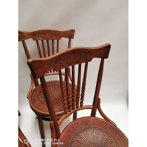 146 - Set of six early 20th. C. Bentwood chairs. { 90cm H C 42cm W X 46cm D }.