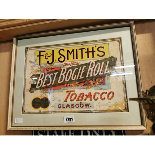 bogie roll tobacco F & J Smiths Bogie Roll Tobacco. { 46cm H X 59cm W }