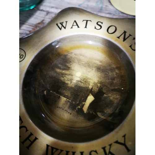 100 - Unusual Watson's No 10 Scotch Whiskey ceramic ashtray depicting Lough Fyne.