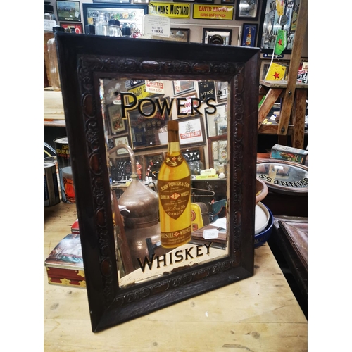 1006 - John Power's Whisky framed advertising mirror {57 cm H x 42 cm W}.