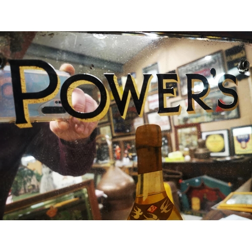 1006 - John Power's Whisky framed advertising mirror {57 cm H x 42 cm W}.