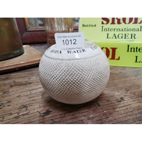 1012 - Thwaites Soda Water advertising match strike {6 cm H x 8 cm Dia.}.