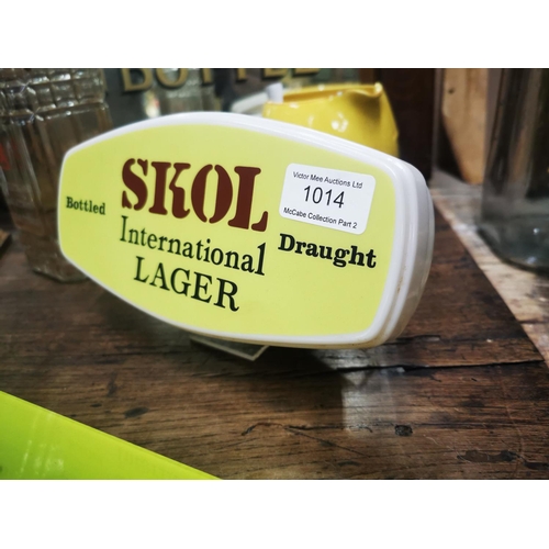 1014 - Skol International Lager advertising shelf light.  {10cm H X 22cm W }.