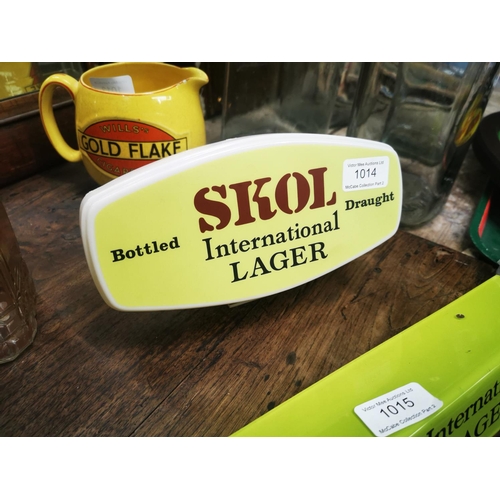 1014 - Skol International Lager advertising shelf light.  {10cm H X 22cm W }.