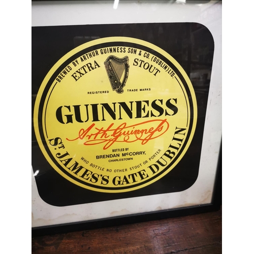 1017 - Guinness label framed advertising print {44 cm H x 44 cm W}.