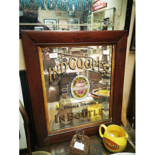 1018 - Inde Coope's Double Diamond In Bottle framed advertising mirror. { 69cm H X 31cm W }.