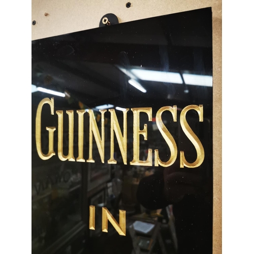 1021 - Guinness in Bottle slate advertising sign {51 cm H x 28 cm W}.