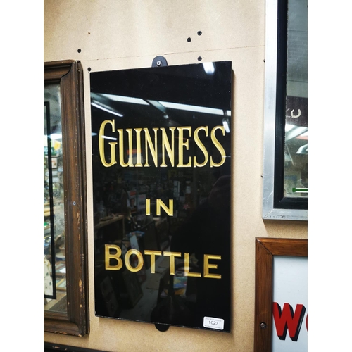 1023 - Guinness in Bottle slate advertising sign {51 cm H x 28 cm W}.