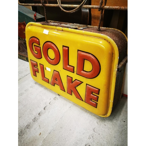 1024 - 1930's Gold Flake Cigarettes light up single sided hanging sign with original wall bracket {77 cm H ... 