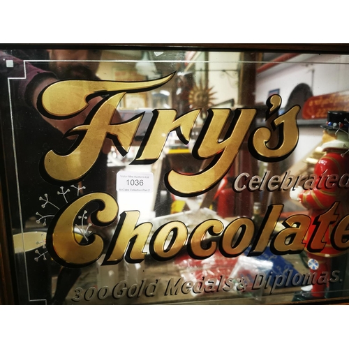 1036 - Fry's Chocolate framed advertising mirror {37 cm H x 52 cm W}.