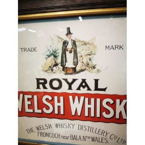 1037 - Royal Welsh Whiskey framed advertising print {48 cm H x 59 cm W}.