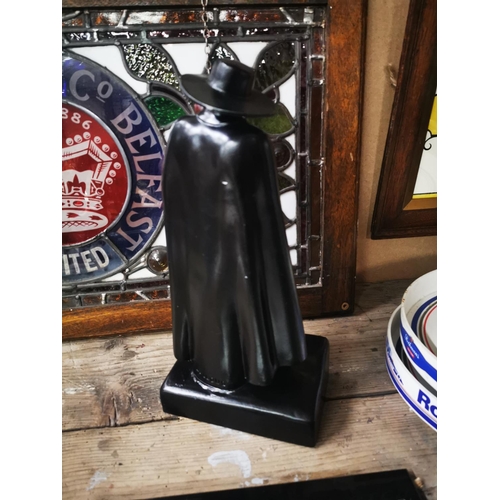 1051 - Large Sandeman Port alloy advertising figure {39 cm H x 19 cm W}.