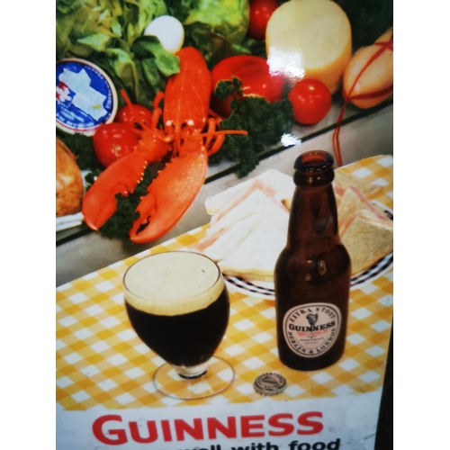 1061 - Guinness Goes So Well With Food advertising showcard {30 cm H x 20 cm W}.