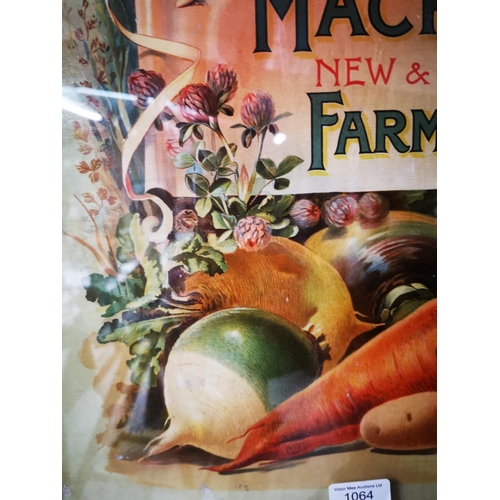 1064 - Rare Mackey's New and Choice Farm Seeds Dublin framed advertising print {65 cm H x 55 cm W}.