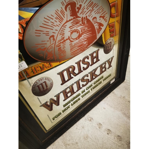 1071 - Redbreast Irish Whiskey Aged 12 Years framed advertising mirror {82 cm H x 64 cm W}.