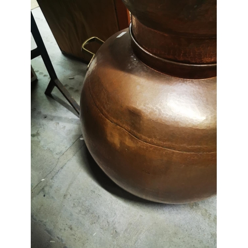 1083 - Good quality Irish copper whiskey still {131 cm H x 182 cm W}.