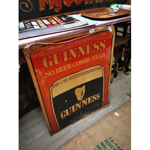 1088 - Rare Guinness - No Beer Comes Near cardboard advertising sign {76 cm H x 63 cm W}.