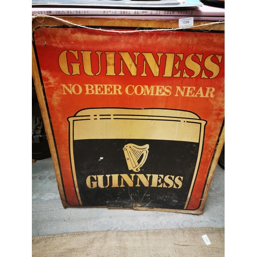 1088 - Rare Guinness - No Beer Comes Near cardboard advertising sign {76 cm H x 63 cm W}.