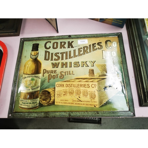 1099 - Cork Distilleries Co Ltd Whisky Pure Pot Still tinplate advertising sign { 32cm H X 42cm W }.