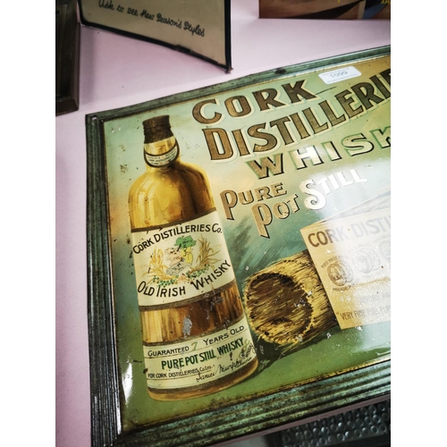 1099 - Cork Distilleries Co Ltd Whisky Pure Pot Still tinplate advertising sign { 32cm H X 42cm W }.