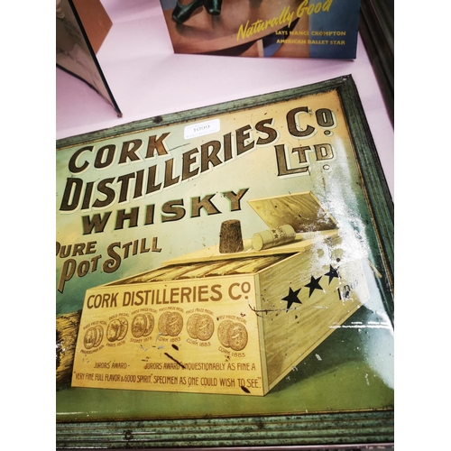 1099 - Cork Distilleries Co Ltd Whisky Pure Pot Still tinplate advertising sign { 32cm H X 42cm W }.