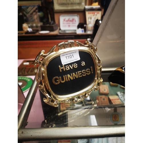 1101 - Have A Guinness perspex advertising shelf sign {12 cm H x 14 cm W}.