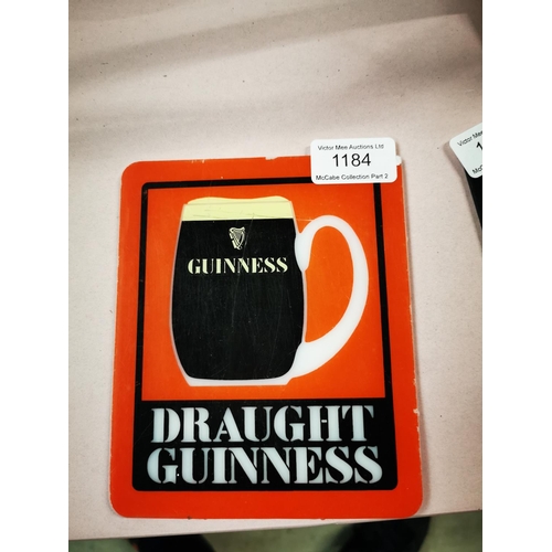 1184 - Draught Guinness Counter advertising sign {15 cm H x 13 cm W}.