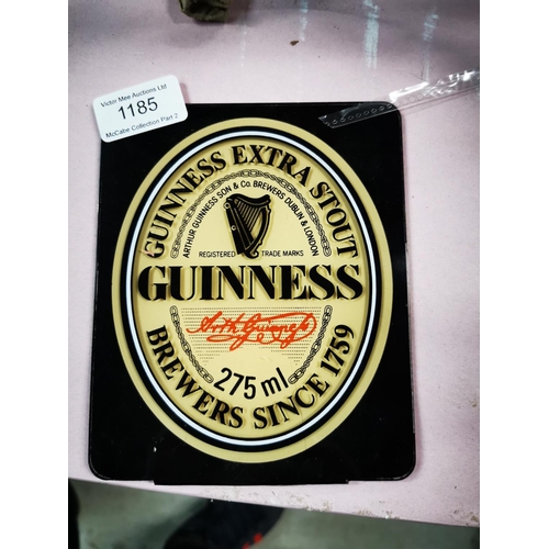 1185 - Guinness Extra Stout perspex shelf advertising sign without stand {16 cm H x 13 cm W}.