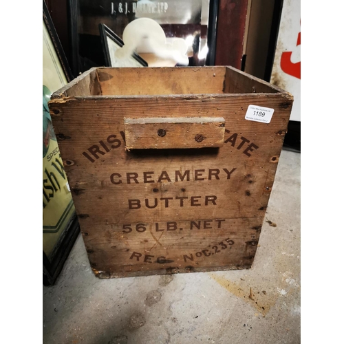 1189 - 1930's Irish creamery butter wooden case {35 cm H}.