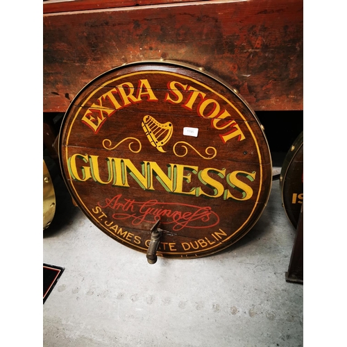 1195 - Guinness Extra Stout St James Gate Dublin wooden and brass advertising barrel end {62 cm Dia.}.