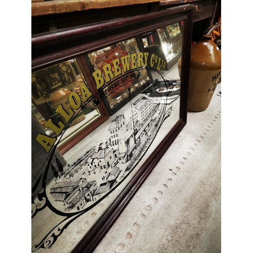 1200 - Aloa & Co Brewery framed advertising mirror {73 cm H x 135 cm W}.