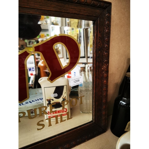 1206 - DWD The Finest Whiskey In The World framed advertising mirror {38 cm H x 57 cm W}.