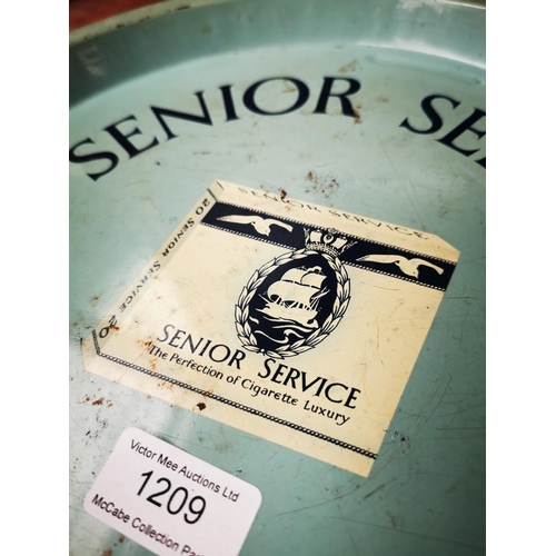 1209 - Senior Service Is The Best Tobacco tinplate advertising drinks tray {33 cm Dia.}.