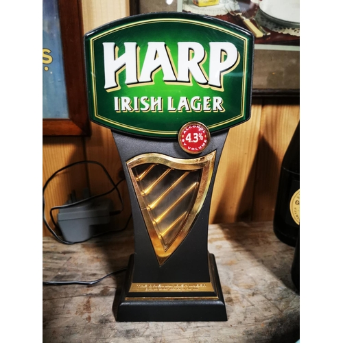 121 - Harp Irish Lager counter light. { 30cm H }.