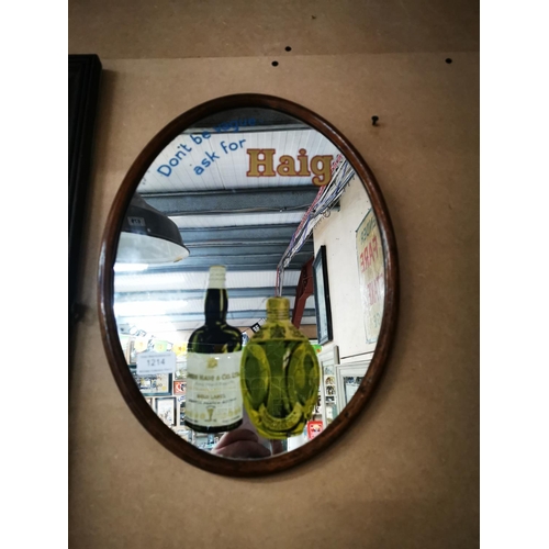 1214 - Don't Be Vague Ask For Haig Scotch Whisky framed advertising mirror {42 cm H x 30 cm W}.