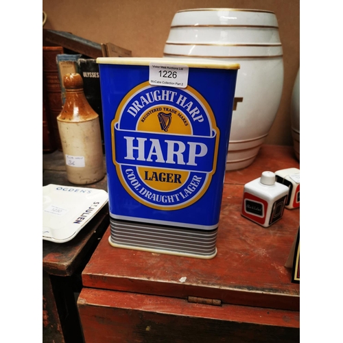 1226 - Rare Harp Lager perspex counter light up advertising sign { 23cm H X 17cm W X 12cm D }.