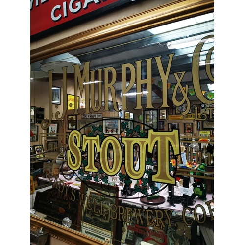 1228 - J J Murphy & Co's Ltd Stout - Lady's Well Brewery Cork advertising mirror {106 cm H x 136 cm W}.