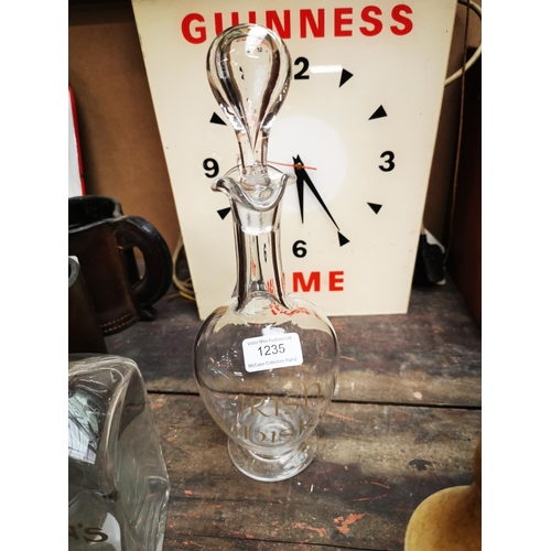 1235 - Irish Whiskey glass decanter {32 cm H}.