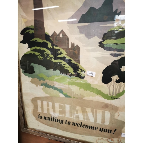 1240 - Land of Legend - Ireland Is Waiting To Welcome You framed travel print {105 cm H x 69 cm W}.