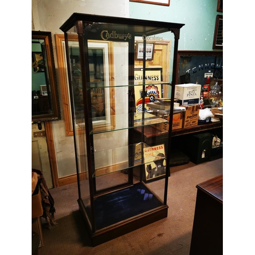 1252 - Extremely rare 19th C. Cadbury's Chocolate mahogany and glass floor display cabinet {204 cm H x 94 c... 