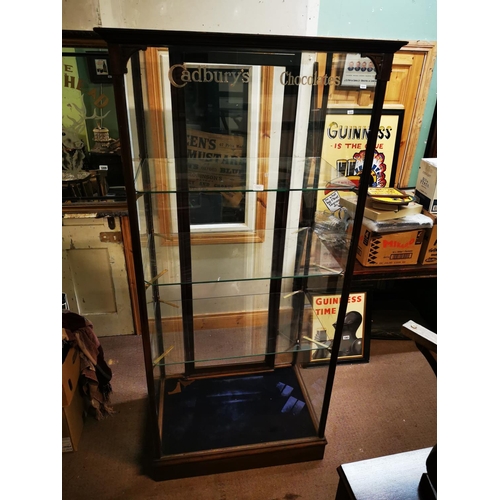 1252 - Extremely rare 19th C. Cadbury's Chocolate mahogany and glass floor display cabinet {204 cm H x 94 c... 