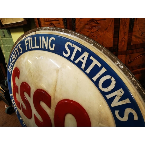 1254 - Esso McGintys Filling Station perspex double sided advertising sign {136 cm H x 183 cm W}.