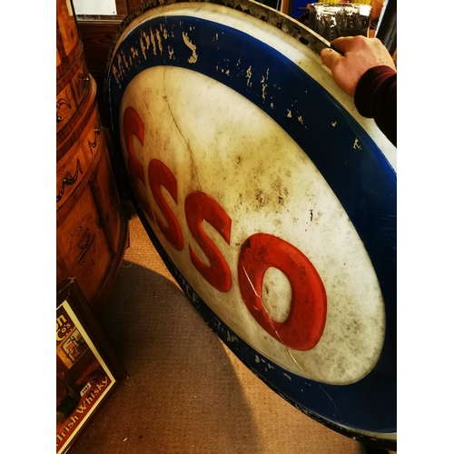 1254 - Esso McGintys Filling Station perspex double sided advertising sign {136 cm H x 183 cm W}.