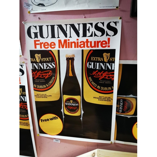 1263 - Three Guinness Free Miniture advertising posters {60 cm H x 42 cm W}.