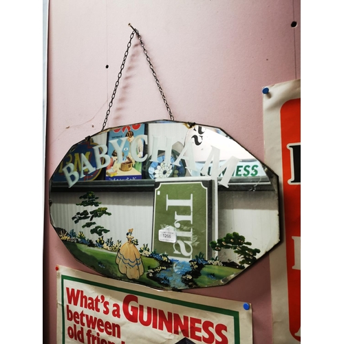 1266 - Babysham advertising mirror {33 cm H x 56 cm W}.