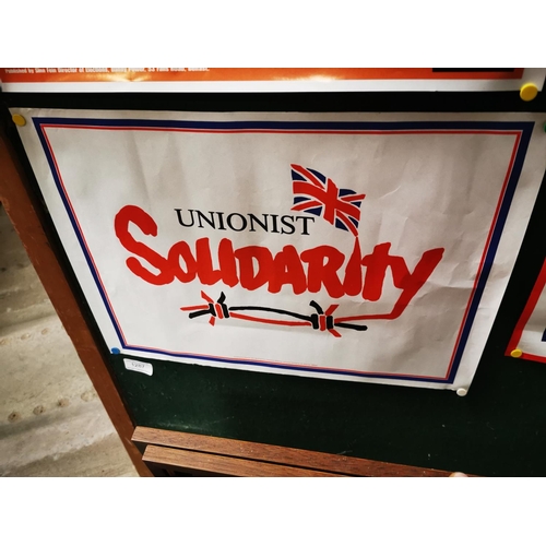 1287 - Two Unionist posters - Unionist Solidarity {30 cm H x 43 cm W} and NO {40 cm H x 30 cm W}.