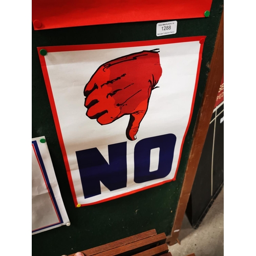 1288 - Ulster Says No Unionist poster {42 cm H x 30 cm W}.